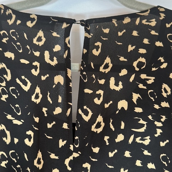 Simons Black & Tan Animal Print Chiffon Dress - Picture 9 of 11